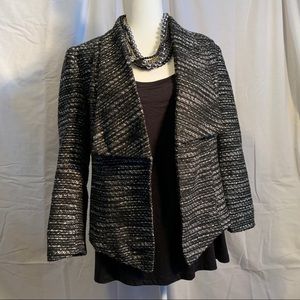 Chico’s black & white tweed/boucle blazer/jkt